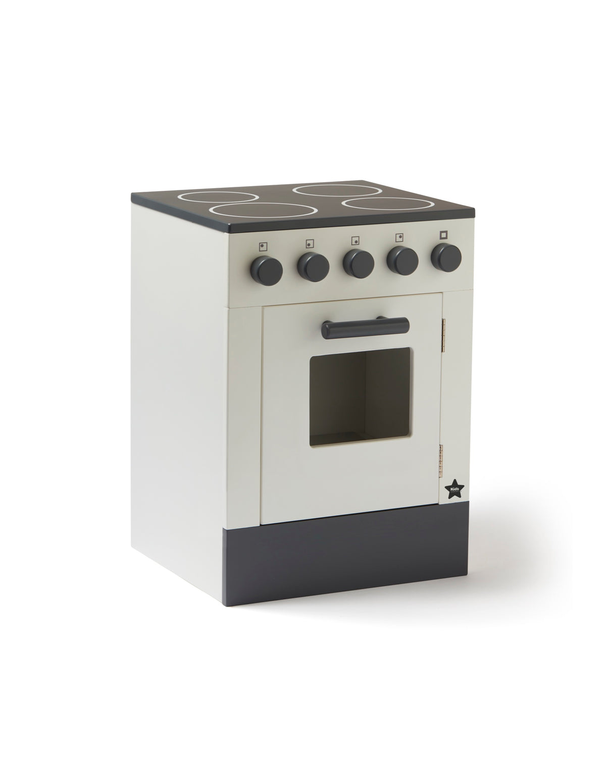 Kid's Concept Bistro wooden toy stove in white with charcoal hob and oven