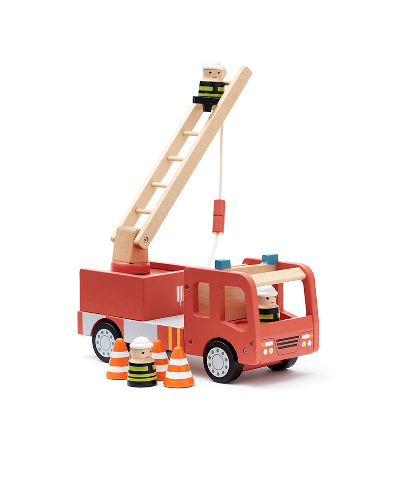 Wooden fire best sale truck ride on