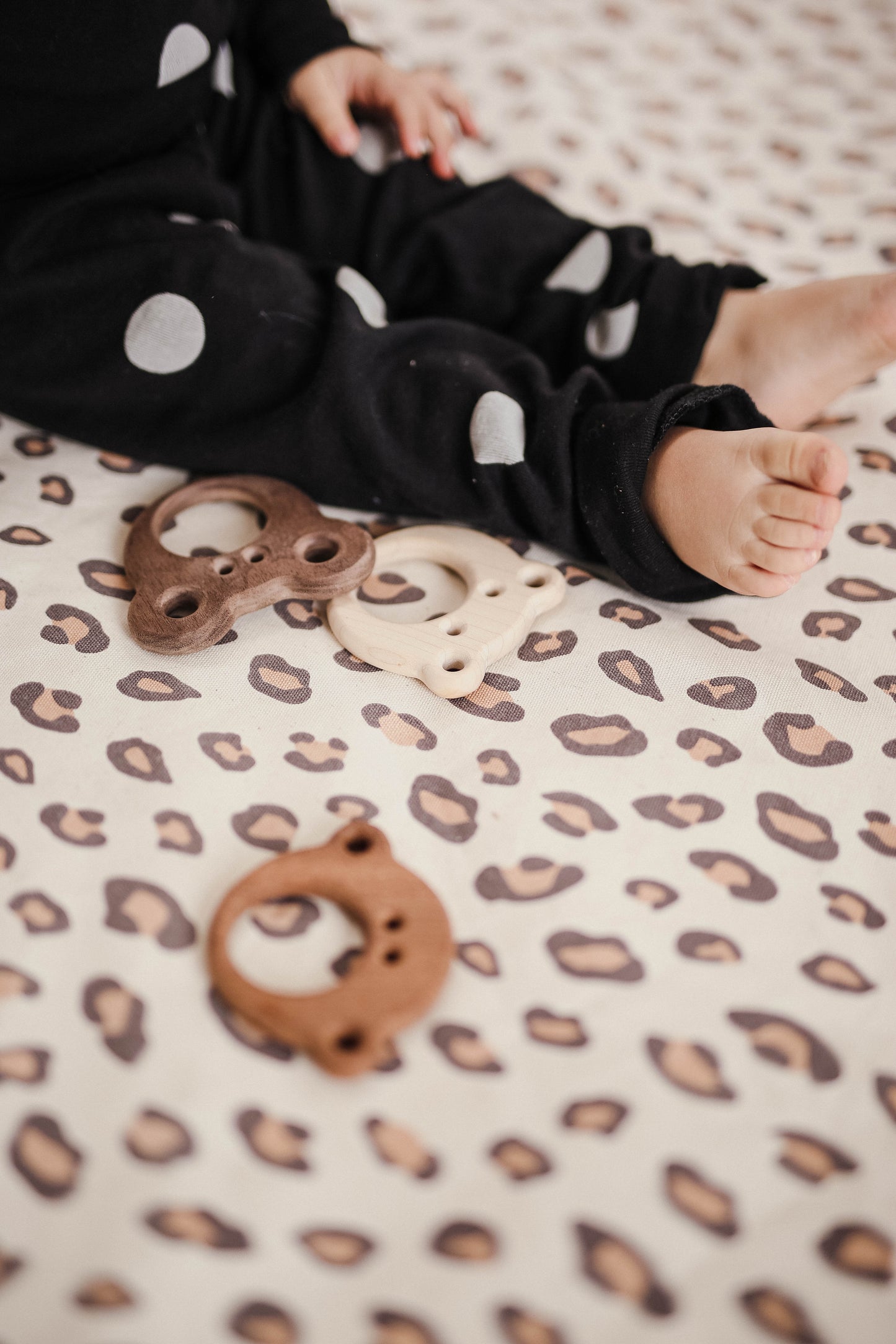 Walnut Wood Care Bear Teether