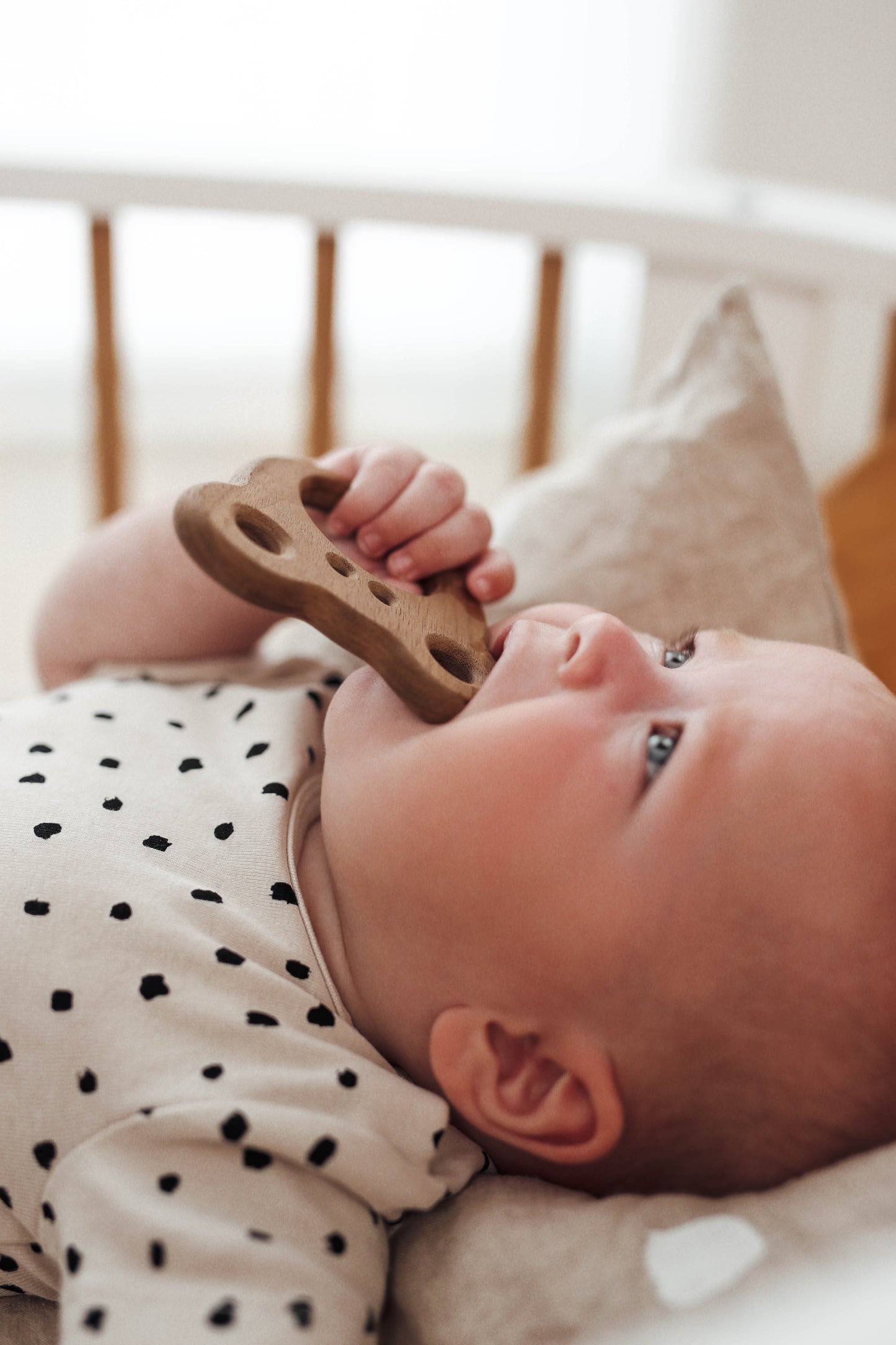 Walnut Wood Care Bear Teether