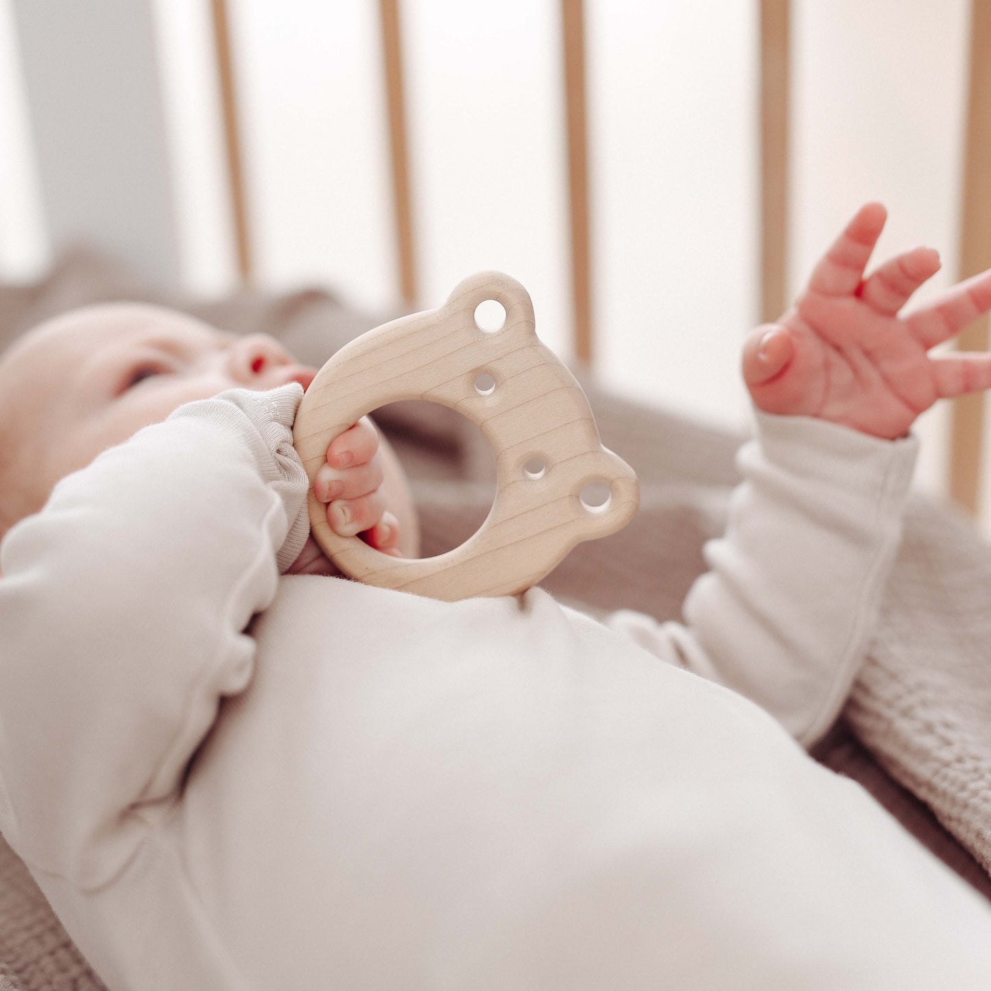 Maple Wood Frisky Frog Teether