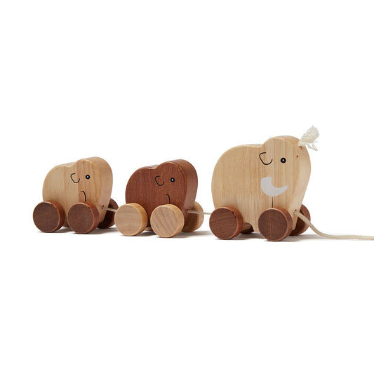 Wooden Mammoth Family Pull Toy
