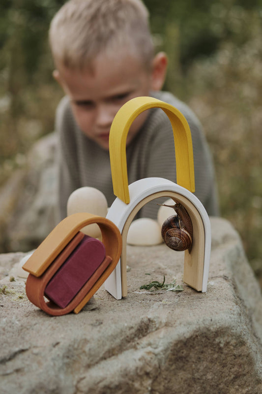 Wooden Oval Rainbow Stacker