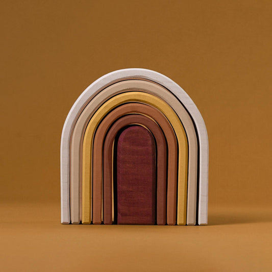 Wooden Oval Rainbow Stacker
